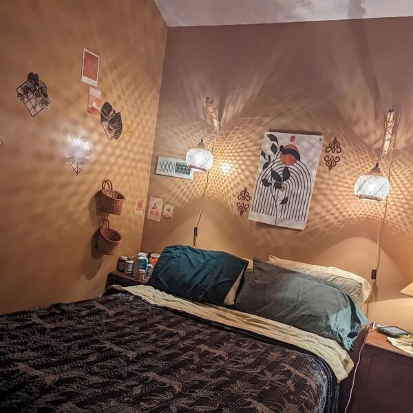81_OPbTBruL._AC_SL1500.jpg Frideko Bamboo Lantern Plug in Wall Sconces Wicker Wall Lamp with Plug in Cord Hand Woven Rattan Wall Light Farmhouse Rustic Wall Sconces Boho Sconces Wall Lighting for Living Room Bedroom