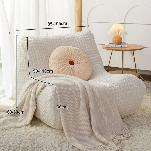 cjc Single Seated Foam Sofa Covers, One Piece 3D High Density Couch Covers, Removable and Machine Washable Covers, Universally Matched with All Floor Sofas On The Market (Seersucker Milky White)