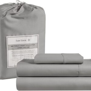 LANE LINEN Queen Sheet Set, 4 Pc Queen Size Sheets Set, 450 Thread Count 100% Cotton Sheets, Cooling Sheets Queen Size, Soft and Breathable Bed Sheets Queen, Deep Pocket Queen Sheets - Ivory