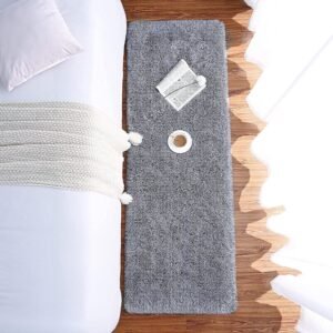 81d99VyPc3L._AC_SL1500.jpg Chicrug Soft Runner Rugs for Bedroom Living Room Plush Fluffy Rug 2x6 Feet, Shag Furry Area Rug Carpet Non Shedding for Nursery Children Kids Girls Room Home Decorative, Grey
