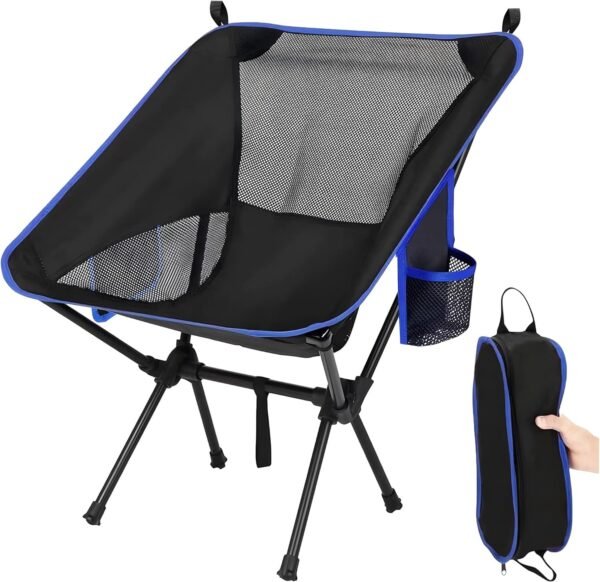 Nestling Portable Camping Chair, Lightweight Folding Chair Beach Chair with Side Pockets for Outdoor Camp, Backpacking, Travel, Beach, Picnic, Hiking