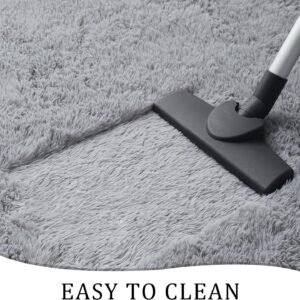 81gjayqNfhL._AC_SL1500.jpg Chicrug Soft Runner Rugs for Bedroom Living Room Plush Fluffy Rug 2x6 Feet, Shag Furry Area Rug Carpet Non Shedding for Nursery Children Kids Girls Room Home Decorative, Grey