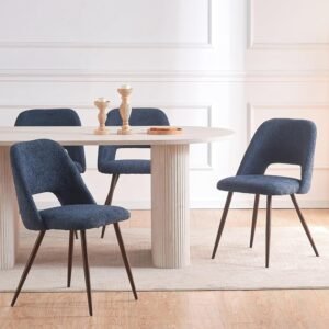 Dining Chairs Set of 4,Modern Upholstered Dining Room Chairs, Kitchen Chairs with Metal Legs, Comfortable Kitchen Chairs for Dining Room Kitchen Bedroom Cafe Bistro Restaurant,Grey
