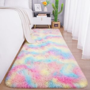 81lRQ5S7UWL._AC_SL1500.jpg Chicrug Soft Runner Rugs for Bedroom Living Room Plush Fluffy Rug 2x6 Feet, Shag Furry Area Rug Carpet Non Shedding for Nursery Children Kids Girls Room Home Decorative, Grey