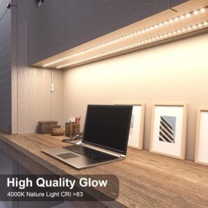 81mP5mf3euL._AC_SL1500.jpg WOBANE LED Cabinet Lights, 4 PCS 20inch LED Strip Lights Kit, Under Counter Lighting for Kitchen, Under Desk, Shelf, Display Case,Furniture, 120 LEDs, 1200 Lumen, 4000K Natural White