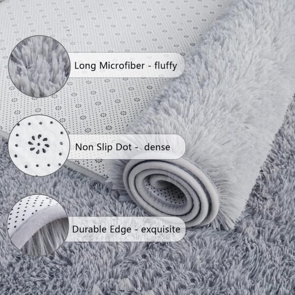 81mavbiVfwL._AC_SL1500.jpg Chicrug Soft Runner Rugs for Bedroom Living Room Plush Fluffy Rug 2x6 Feet, Shag Furry Area Rug Carpet Non Shedding for Nursery Children Kids Girls Room Home Decorative, Grey