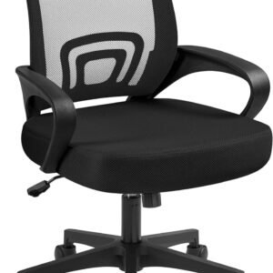 81noeVhCSLL._AC_SL1500.jpg Yaheetech Office Computer Desk Chair Swivel Rolling, Cute Task Chair Ergonomic Conference Room, Mesh Work Study Chair Basic Comfy Desktop Chair with Wheels Arms, Blue