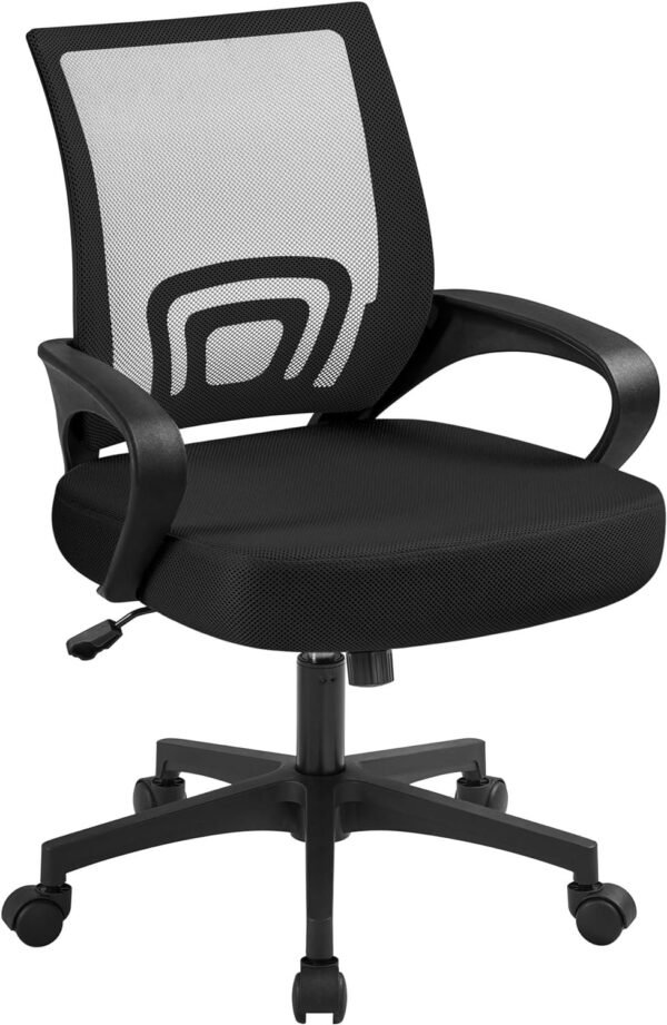 81noeVhCSLL._AC_SL1500.jpg Yaheetech Office Computer Desk Chair Swivel Rolling, Cute Task Chair Ergonomic Conference Room, Mesh Work Study Chair Basic Comfy Desktop Chair with Wheels Arms, Blue