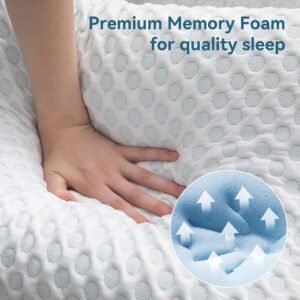Contour Memory Foam Pillow Neck Cervical Orthopedic Pillow for Sleeping Side Back Stomach Sleeper, Ergonomic Bed Pillow for Neck Pain (Firm)
