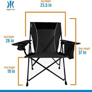 81pCBHmB7ML._AC_SL1500.jpg Kijaro Dual Lock Portable Chair with Cooler - Vik Black, Folding, Camping, 300 lb Capacity, 2 Cup Holders