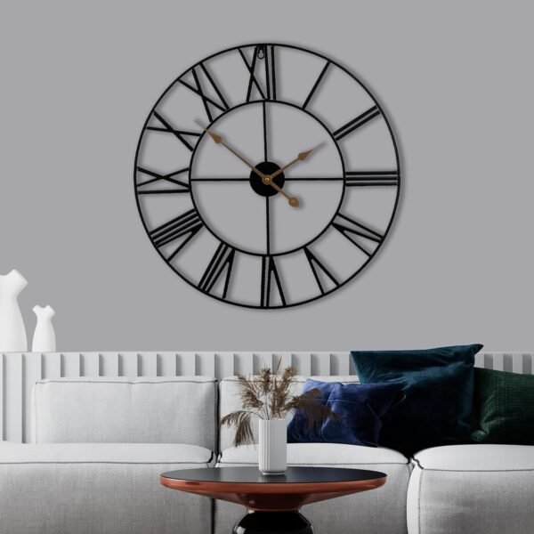 Sorbus Large Wall Clock for Living Room Decor, (40CM) 16 Inch Wall Clock Decorative, Metal Analog Roman Numeral Wall Clock Modern Wall Clocks - Large Clock Home Decor (Gold)