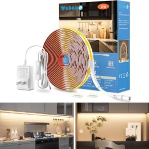 81qjHjwvLGL._AC_SL1500.jpg WOBANE LED Cabinet Lights, 4 PCS 20inch LED Strip Lights Kit, Under Counter Lighting for Kitchen, Under Desk, Shelf, Display Case,Furniture, 120 LEDs, 1200 Lumen, 4000K Natural White