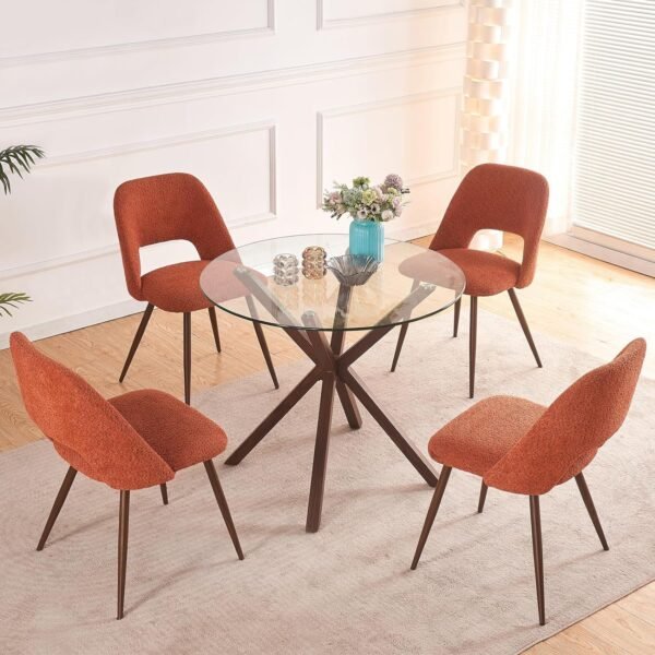 Dining Chairs Set of 4,Modern Upholstered Dining Room Chairs, Kitchen Chairs with Metal Legs, Comfortable Kitchen Chairs for Dining Room Kitchen Bedroom Cafe Bistro Restaurant,Grey