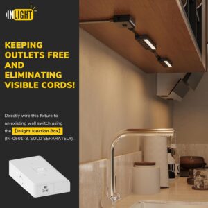 GETINLIGHT Inlight 16-inch Swivel LED Under Cabinet Lighting, 2 Color Levels, 2700K/4000K, Dimmable with Wall Dimmers, Plugged-in Only, Bronze Finished, IN-0109-4-BZ