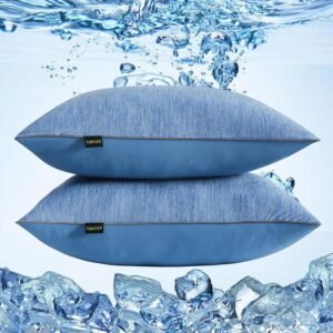 Topcee Cooling Bed Pillow Queen Size -2 Pack Hotel Luxury Pillows for Sleeping - Down Filling Supportive Pillows Queen Size Set of 2 for Back Side Stomach Sleepers(20"*28")