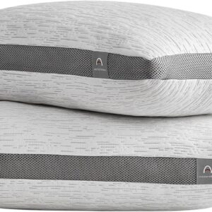 ACCURATEX Pillows Queen Size Set of 2 - Rayon Derived from Bamboo Cool Cover, Soft Down Alternative Fluffy Filling, Cooling Breathable Pillow, Adjustbale Pillows for Side Back Stomach Sleepers