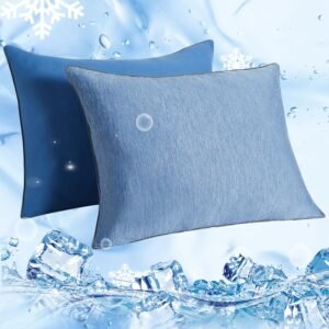 Topcee Cooling Bed Pillow Queen Size -2 Pack Hotel Luxury Pillows for Sleeping - Down Filling Supportive Pillows Queen Size Set of 2 for Back Side Stomach Sleepers(20"*28")