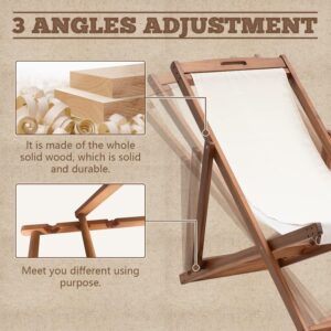 81v1vWNwJdL._AC_SL1500.jpg Patio Lounge Chair Outdoor Beach Chair Set of 2, Beach Sling Chair Patio Chairs Set of 2 , Wooden Folding Outdoor Chairs for Outside, 3 Level Height Adjustable, Portable Reclining Beach Chair