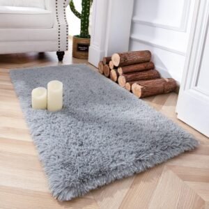 81vQtV2nUyL._AC_SL1500.jpg Chicrug Soft Runner Rugs for Bedroom Living Room Plush Fluffy Rug 2x6 Feet, Shag Furry Area Rug Carpet Non Shedding for Nursery Children Kids Girls Room Home Decorative, Grey