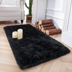 81xoXrtbVNL._AC_SL1500.jpg Chicrug Soft Runner Rugs for Bedroom Living Room Plush Fluffy Rug 2x6 Feet, Shag Furry Area Rug Carpet Non Shedding for Nursery Children Kids Girls Room Home Decorative, Grey