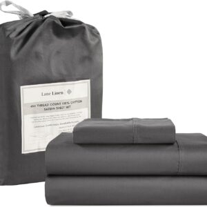 LANE LINEN Queen Sheet Set, 4 Pc Queen Size Sheets Set, 450 Thread Count 100% Cotton Sheets, Cooling Sheets Queen Size, Soft and Breathable Bed Sheets Queen, Deep Pocket Queen Sheets - Ivory