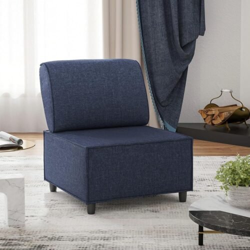 81zOluEvJ6L._AC_SL1500.jpg Living Room Chairs, Fabric Bedroom Accent Chair, Accent Chair, Armless Accent Chair with Back, Upholstery Chair with Wood Leg for Living Room, Oversized Chair with Removable Cover