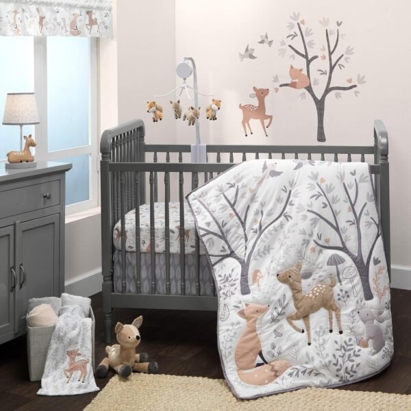 914kEZiJVnL._SL1500.jpg Bedtime Originals 3 Piece Crib Bedding Set, Deer Park, Multicolor