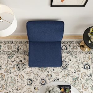 Living Room Chairs, Fabric Bedroom Accent Chair, Accent Chair, Armless Accent Chair with Back, Upholstery Chair with Wood Leg for Living Room, Oversized Chair with Removable Cover