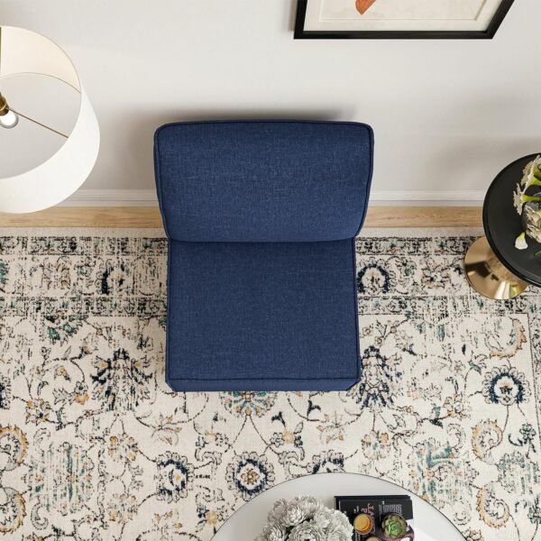 Living Room Chairs, Fabric Bedroom Accent Chair, Accent Chair, Armless Accent Chair with Back, Upholstery Chair with Wood Leg for Living Room, Oversized Chair with Removable Cover