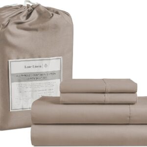 LANE LINEN Queen Sheet Set, 4 Pc Queen Size Sheets Set, 450 Thread Count 100% Cotton Sheets, Cooling Sheets Queen Size, Soft and Breathable Bed Sheets Queen, Deep Pocket Queen Sheets - Ivory