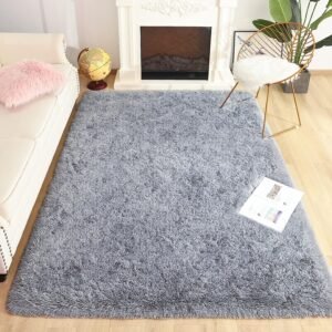 91aLJvODGjL._AC_SL1500.jpg Chicrug Soft Runner Rugs for Bedroom Living Room Plush Fluffy Rug 2x6 Feet, Shag Furry Area Rug Carpet Non Shedding for Nursery Children Kids Girls Room Home Decorative, Grey