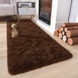 91eSMw0shUL._AC_SL1500.jpg Chicrug Soft Runner Rugs for Bedroom Living Room Plush Fluffy Rug 2x6 Feet, Shag Furry Area Rug Carpet Non Shedding for Nursery Children Kids Girls Room Home Decorative, Grey