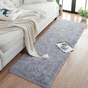 91mGD1PVC0L._AC_SL1500.jpg Chicrug Soft Runner Rugs for Bedroom Living Room Plush Fluffy Rug 2x6 Feet, Shag Furry Area Rug Carpet Non Shedding for Nursery Children Kids Girls Room Home Decorative, Grey