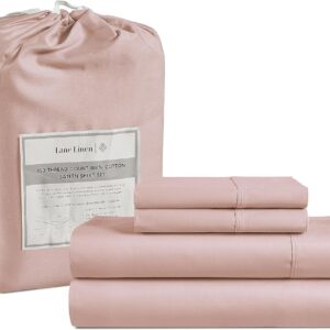 LANE LINEN Queen Sheet Set, 4 Pc Queen Size Sheets Set, 450 Thread Count 100% Cotton Sheets, Cooling Sheets Queen Size, Soft and Breathable Bed Sheets Queen, Deep Pocket Queen Sheets - Ivory