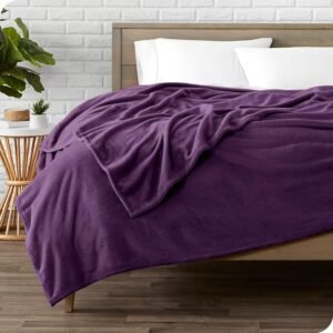 91qll2YO2tL._AC_SL1500.jpg Bare Home Fleece Blanket - Full/Queen Blanket - Plum - Lightweight Blanket for Bed, Sofa, Couch, Camping, and Travel - Microplush - Ultra Soft Warm Blanket (Full/Queen, Plum)