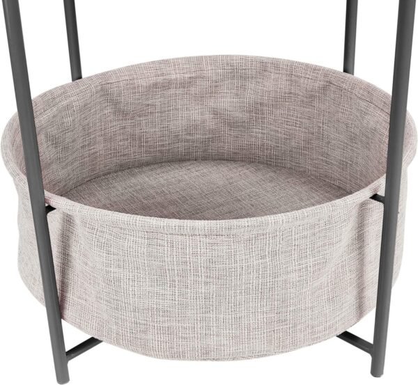 91wCn348-QL._AC_SL1500.jpg Amazon Basics Round Storage End Table, Side Table with Cloth Basket, Charcoal/Heather Gray, 17.7 x 17.7 x 18.9 in