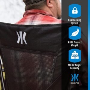 A1wD3IkYLUL._AC_SL1500.jpg Kijaro Dual Lock Portable Chair with Cooler - Vik Black, Folding, Camping, 300 lb Capacity, 2 Cup Holders