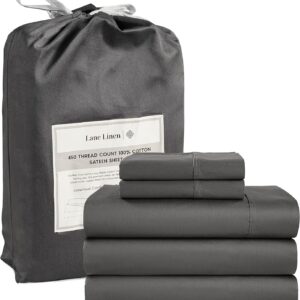 LANE LINEN Queen Sheet Set, 4 Pc Queen Size Sheets Set, 450 Thread Count 100% Cotton Sheets, Cooling Sheets Queen Size, Soft and Breathable Bed Sheets Queen, Deep Pocket Queen Sheets - Ivory