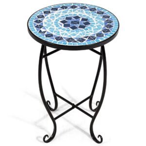 Outdoor Indoor Accent Table Plant Stand Scheme Garden Steel Ocean  Home Furniture