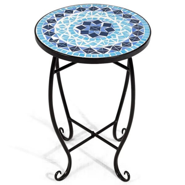Outdoor Indoor Accent Table Plant Stand Scheme Garden Steel Ocean  Home Furniture