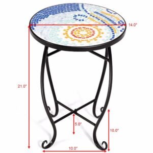 Outdoor Indoor Accent Table Plant Stand Scheme Garden Steel Ocean  Home Furniture