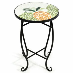 Outdoor Indoor Accent Table Plant Stand Scheme Garden Steel Ocean  Home Furniture