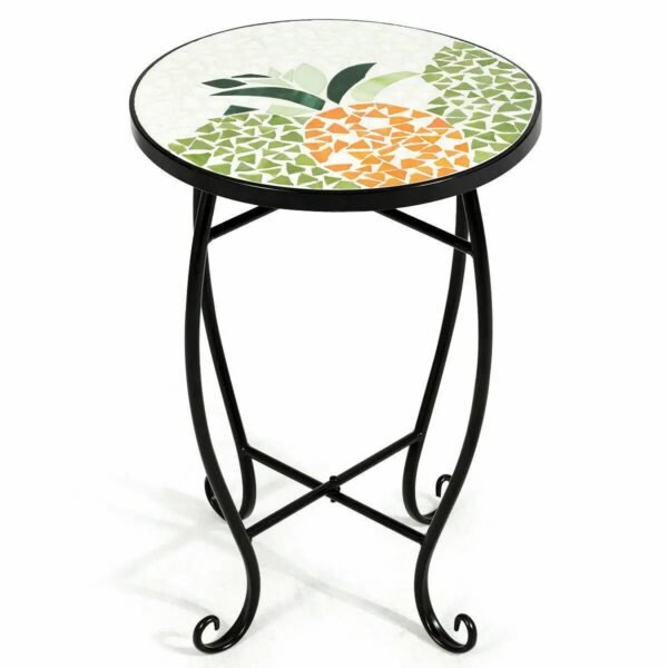 Outdoor Indoor Accent Table Plant Stand Scheme Garden Steel Ocean  Home Furniture