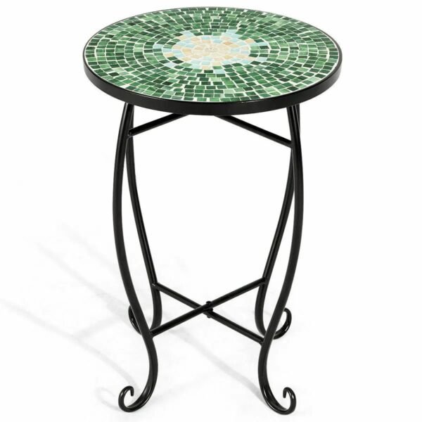 Outdoor Indoor Accent Table Plant Stand Scheme Garden Steel Ocean  Home Furniture
