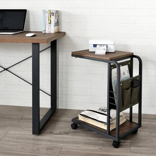 Modern Metal Sofa Side Table Coffee Tables for Sale Living Room Furniture Small Black Round Coffee Table with Wheel